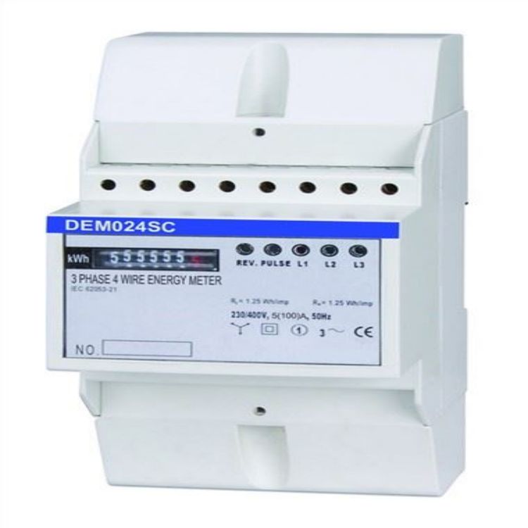 DEM024SC 3 PHASE 4 WIRE ELECTRONIC DIN-RAIL ACTIVE ENERGY METER