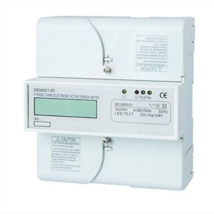 DEM021JD 2 PHASE 3 WIRE ELECTRONIC DIN-RAIL ACTIVE ENERGY METER