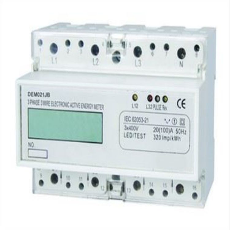 DEM021JB 3 PHASE 3 WIRE ELECTRONIC DIN-RAIL ACTIVE ENERGY METER