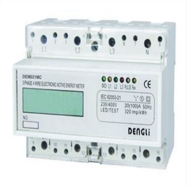 DEM021MC 3 PHASE 4 WIRE ELECTRONIC DIN-RAIL ACTIVE ENERGY METER