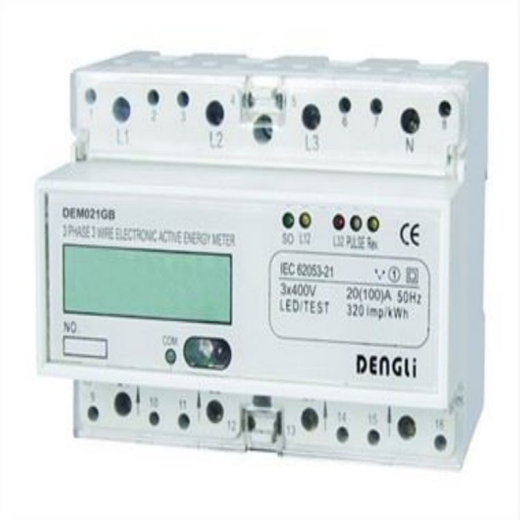 DEM021GB THREE PHASE FOUR WIRE ELECTRONIC DIN-RAIL ACTIVE ENERGY METER