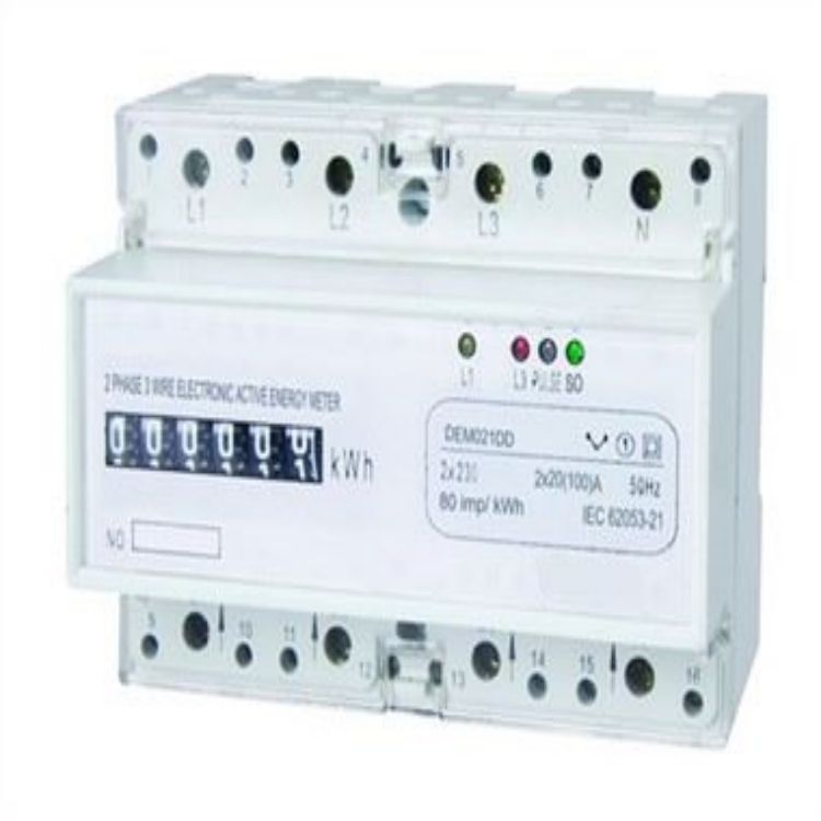 DEM021DD THREE PHASE FOUR WIRE ELECTRONIC DIN-RAIL ACTIVE ENERGY METER