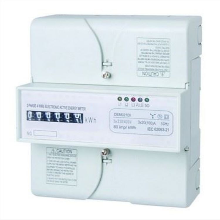 DEM021DI THREE PHASE FOUR WIRE ELECTRONIC DIN-RAIL ACTIVE ENERGY METER