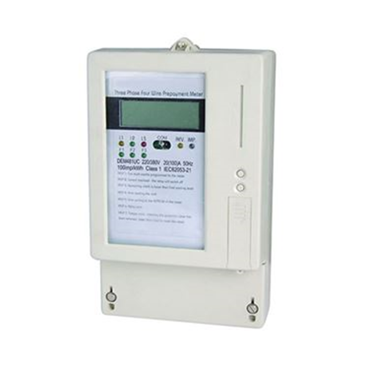 Model DEM481UC three phase four wire electronic prepayment front board installed active energy meter