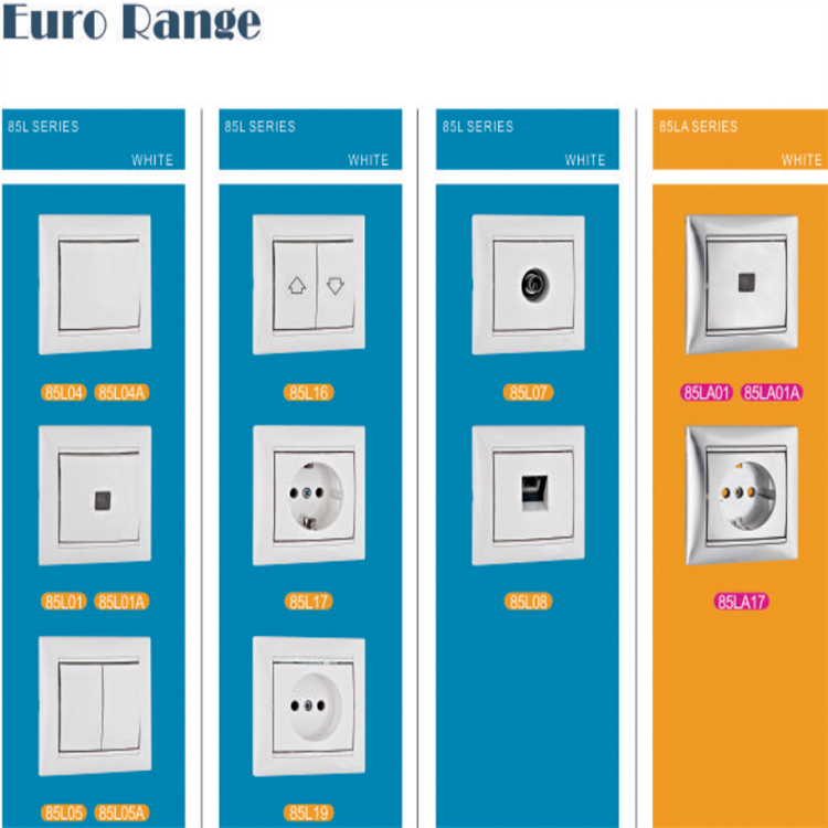 Touch Sensitive Light Switches EURO Range 85L Series 7600 Series French Range 520/420 Series