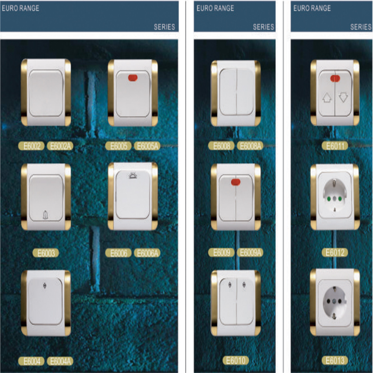 Rocker Style Light Switch EURO Range E Series 2 Series