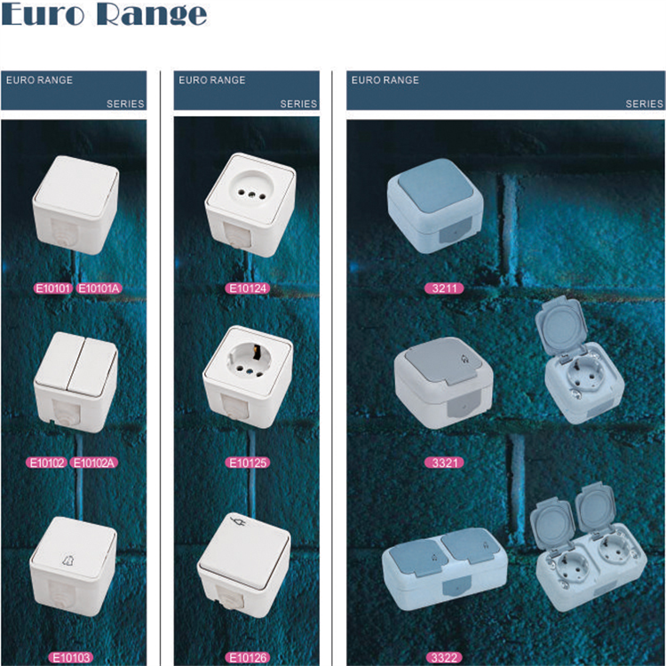 Dimmable LED Light Switch EURO Range E101 Series E102 Series 85K Series