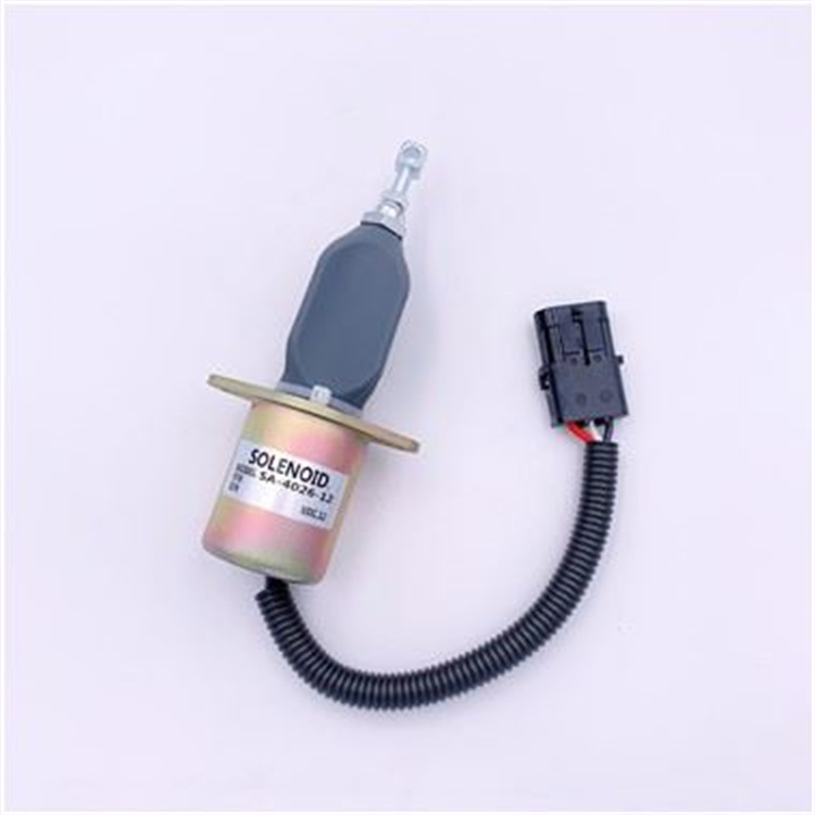 12/24V Shut Down Solenoid For Cummins/Ford/BOSCH SA-4026-24  SA-4124-24, SA-4026-12 SA-4124-12 Cummins 5.9L 8.3L Diesel Engine Cummins Excavator R300 PC360-7 Diesel Engine 6BT 5.9L 6CT 8.3L RQV-K Bosch Kit P7100 5.9 8.3L Cummins Round Pin Fuel Shutoff Sol